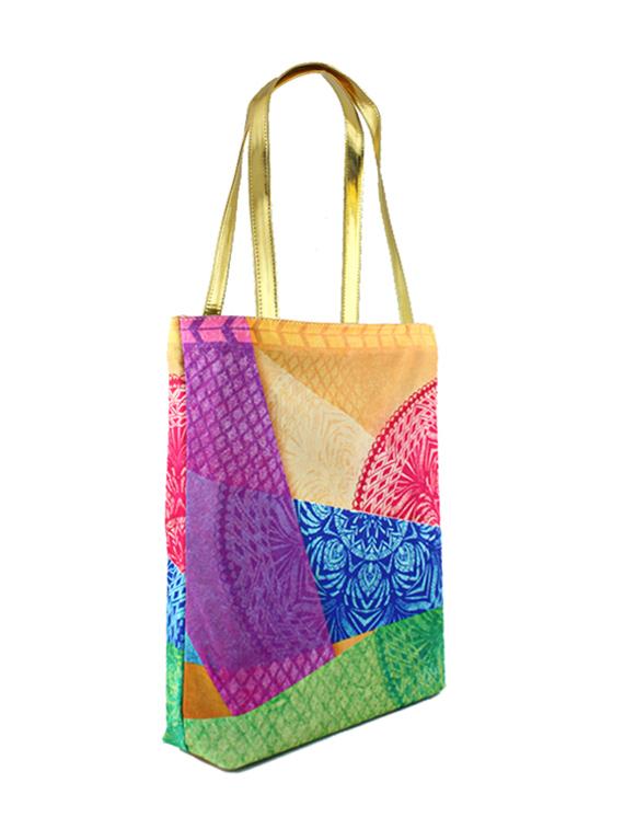 multicolour satin shopping bags & tote - 9758315 - Zoom Image - 2