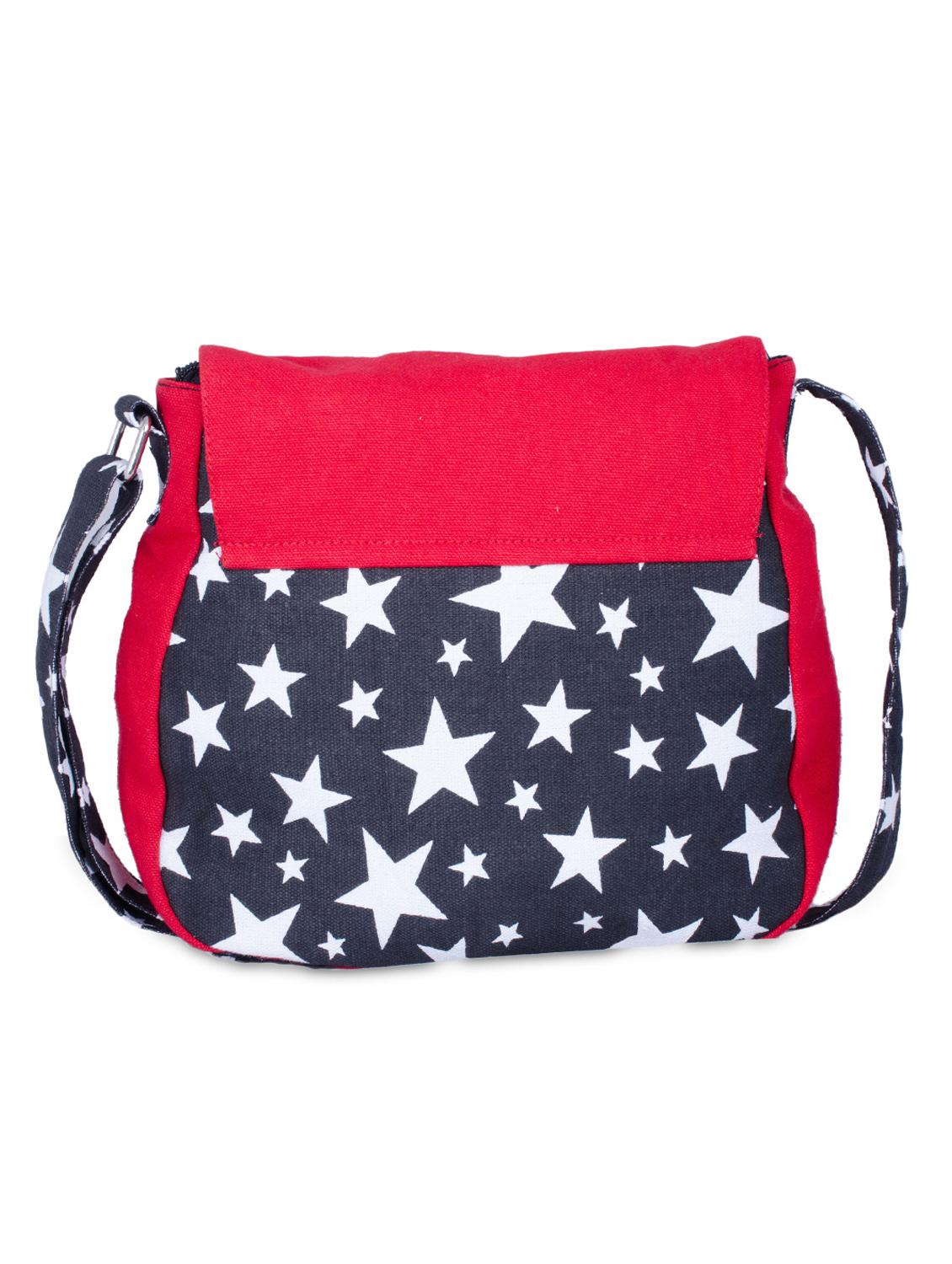 red canvas printed sling bag - 9767194 - Zoom Image - 2