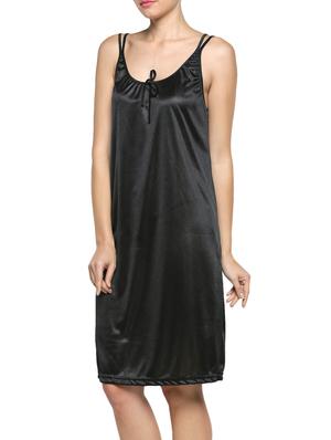 solid black satin nightwear with bikini - 977622 - Standard Image - 2
