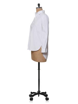 white asymmetric cotton shirt - 977801 - Standard Image - 2