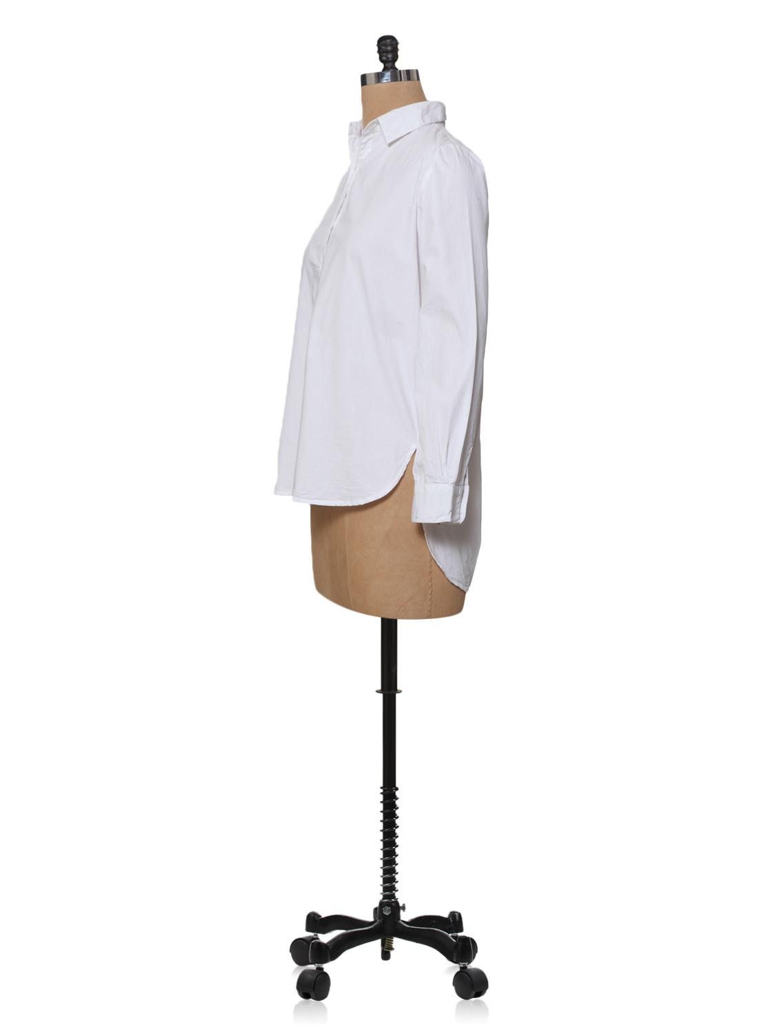 white asymmetric cotton shirt - 977801 - Zoom Image - 2