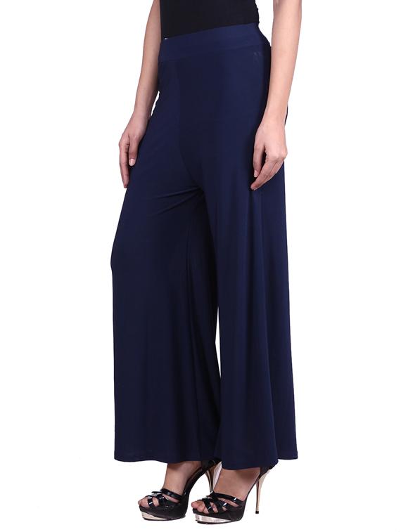 navy blue chiffon palazzo - 9784794 - Zoom Image - 2