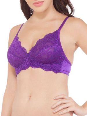 purple nylon lace balconette bra - 9792082 - Standard Image - 2