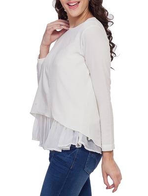 frilled sheer overlay top - 9792184 - Standard Image - 2