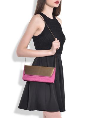 fuchsia and gold silk clutch - 9792228 - Standard Image - 2