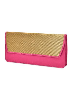 fuchsia and gold silk clutch - 9792228 - Standard Image - 5