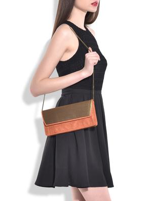 peach and gold silk sling bag - 9792229 - Standard Image - 2