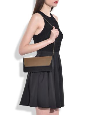 black and gold silk sling bag - 9792231 - Standard Image - 2