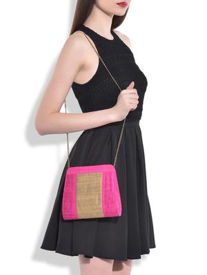 fuchsia and gold silk clutch - 9792245 - Standard Image - 2