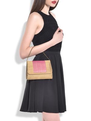 gold toned brocade silk sling bag - 9792254 - Standard Image - 2