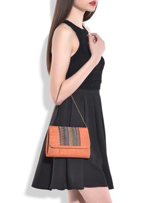 peach brocade silk clutch - 9792256 - Standard Image - 2