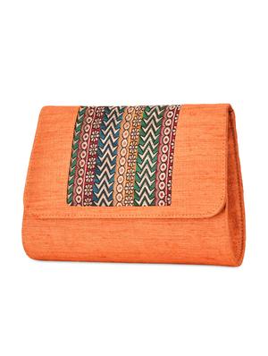 peach brocade silk clutch - 9792256 - Standard Image - 5
