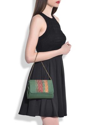 bottle green brocade silk sling bag - 9792258 - Standard Image - 2