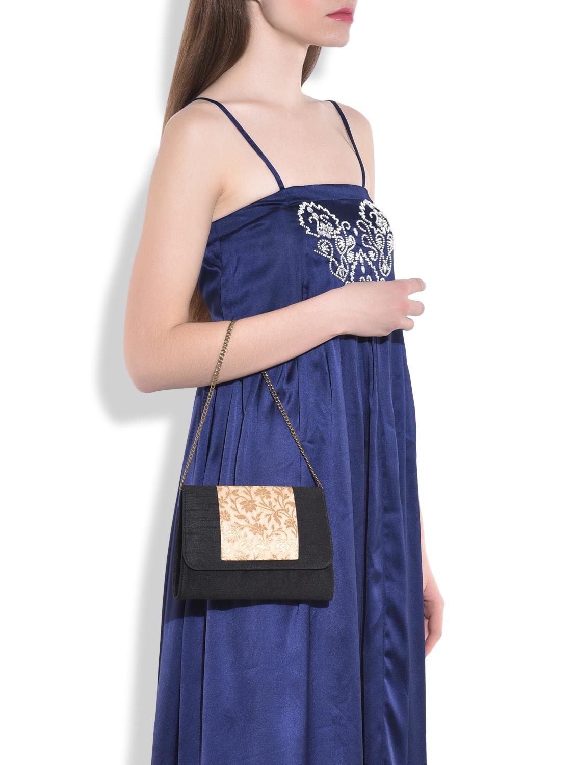 black brocade silk clutch - 9792259 - Zoom Image - 2