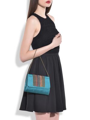 aqua blue brocade silk clutch - 9792260 - Standard Image - 2