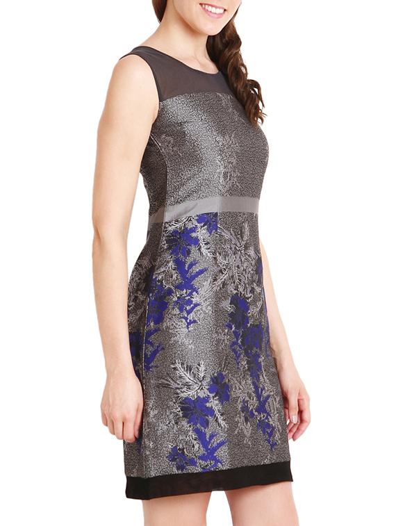 multi poly lycra, chiffon dress - 9794906 - Zoom Image - 2