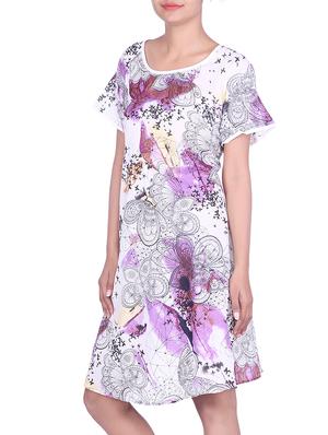 white butterfly and birds printed cotton dress - 9797142 - Standard Image - 2
