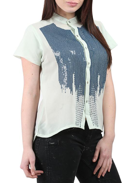 white georgette shirt - 9804890 - Zoom Image - 2