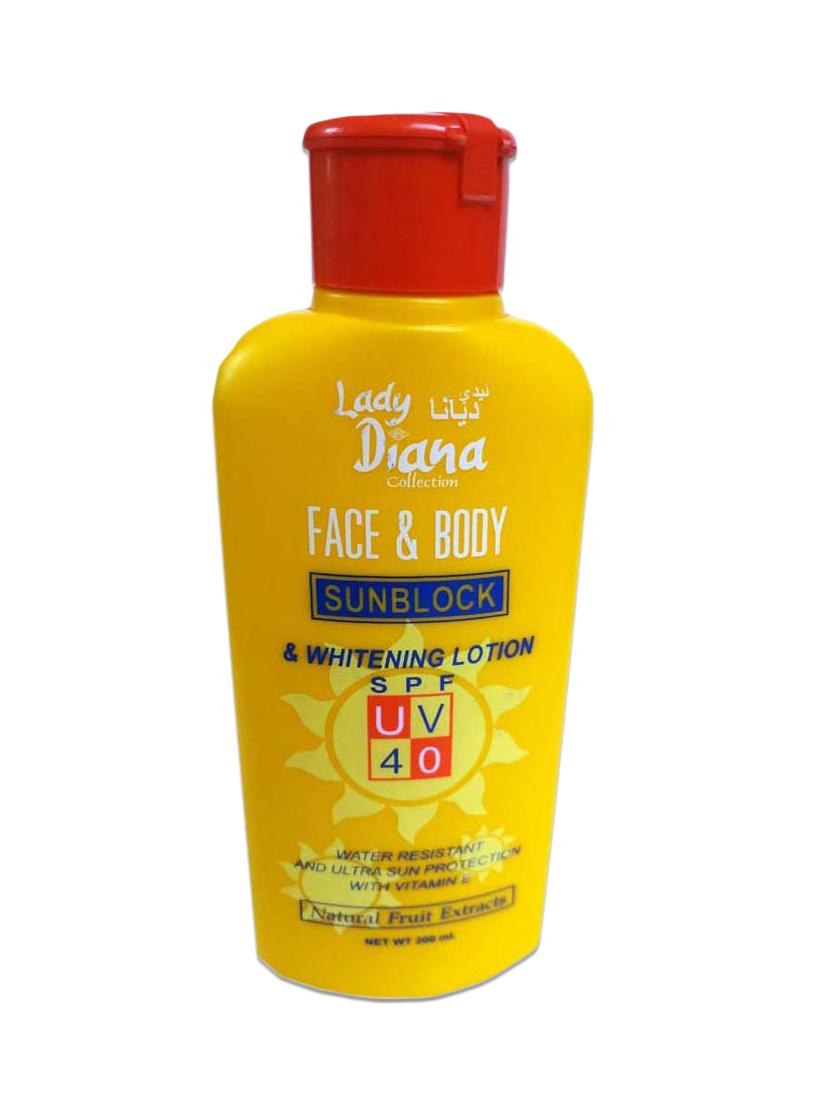 Lady Diana Face And Body Herbal Whitening Lotion With Sunblock, UV, SPF 40 With Natural Extracts - By