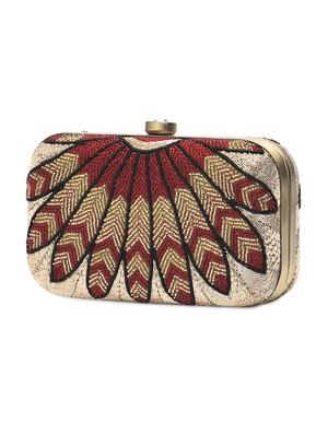 red and gold beaded clutch - 9819422 - Standard Image - 5