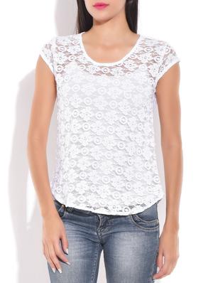 white colored, Lace Top - 9822135 - Standard Image - 2