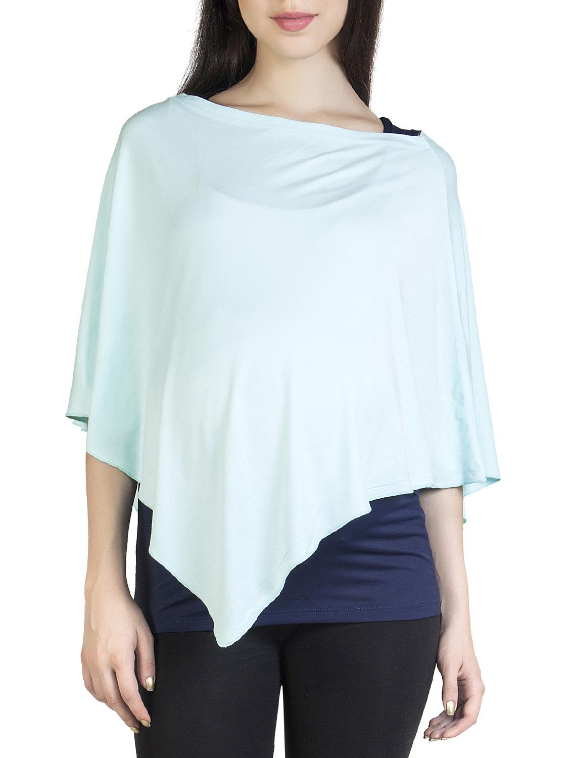 Turquoise asymmetrical maternity poncho - 9823546 - Zoom Image - 2
