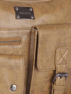 tan leatherette messenger bag - 9827689 - Standard Image - 5