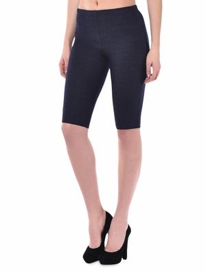 denim look stretch knit gym tights with back pocket - 9834398 - Standard Image - 2