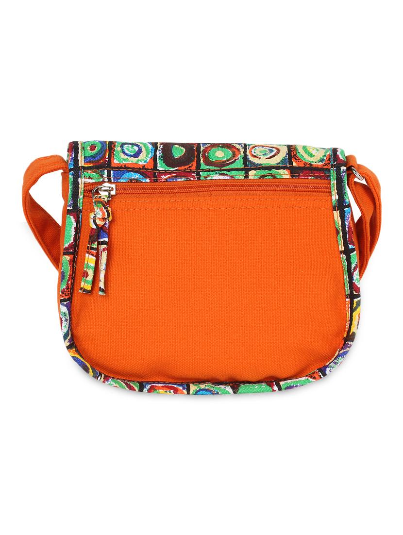 orange printed canvas sling bag - 9840864 - Zoom Image - 2