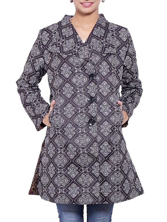 Grey Jute Winter Coat - By