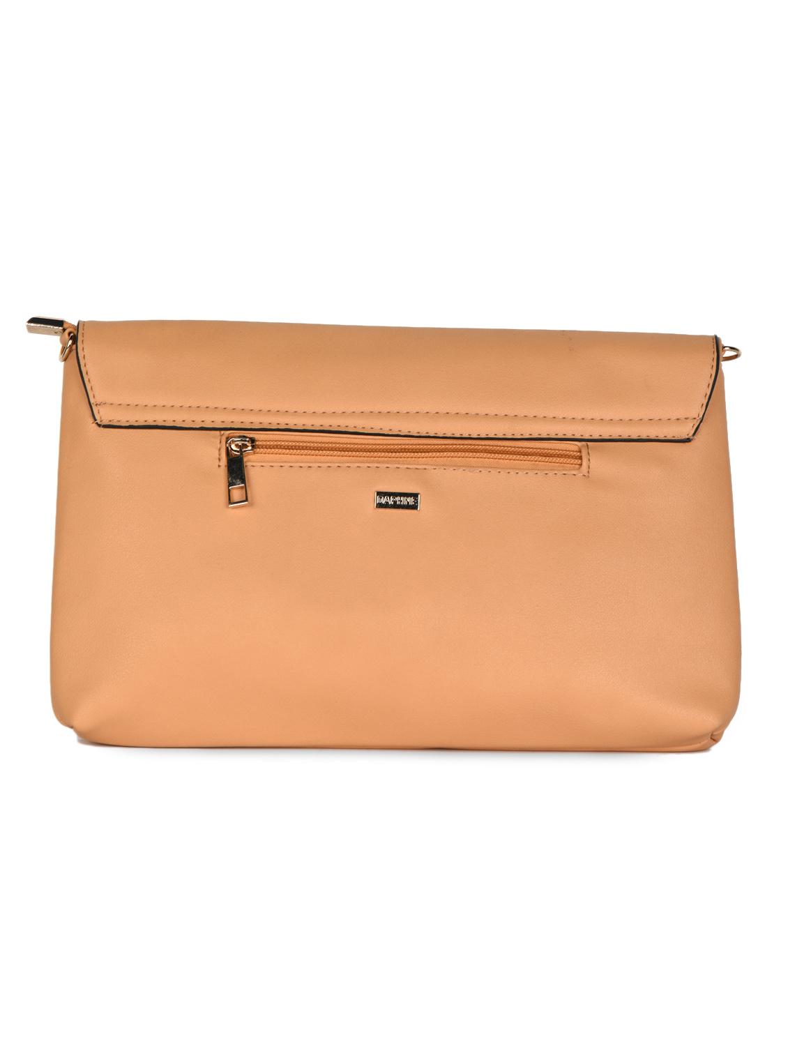 beige Leatherette Cut Work Clutch - 985217 - Zoom Image - 2