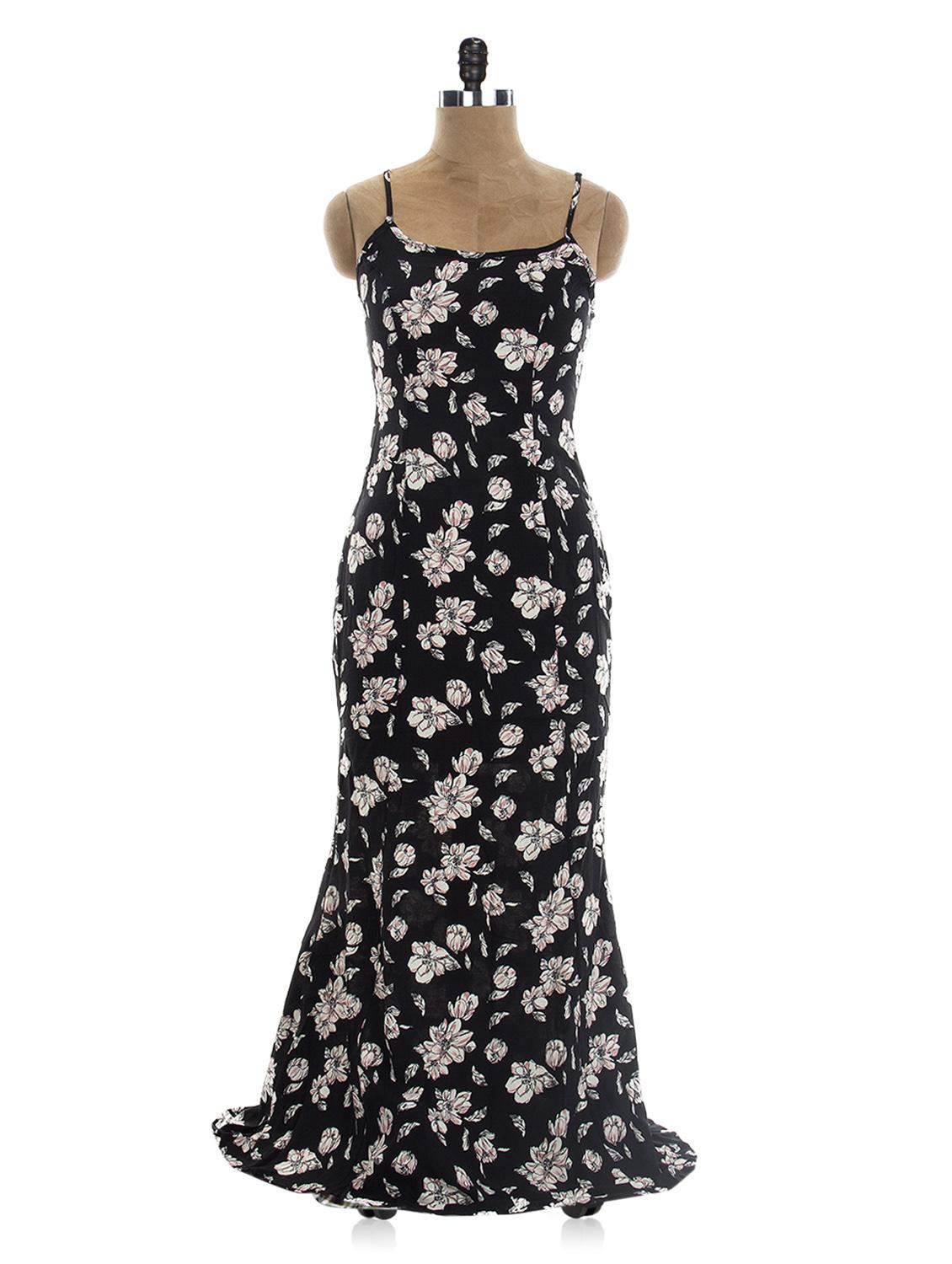 Black Camisole Neck Floral Maxi Dress - The Style Aisle