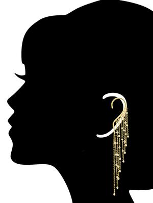 gold metal cuff earrings - 9860846 - Standard Image - 2
