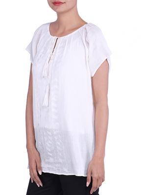 off white color cotton top - 9861070 - Standard Image - 2