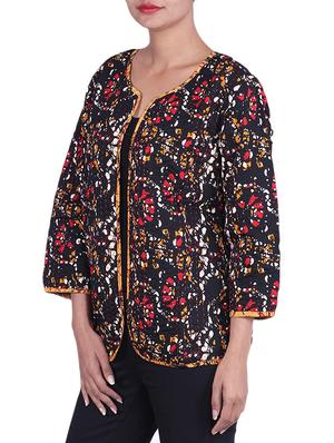black color cotton summer jacket - 9861092 - Standard Image - 2