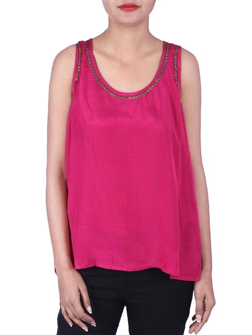 pink color cotton top - 9861130 - Standard Image - 1