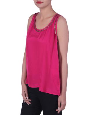 pink color cotton top - 9861130 - Standard Image - 2