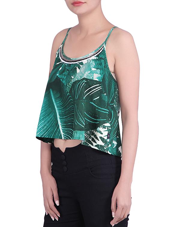 green printed cotton top - 9861163 - Zoom Image - 2