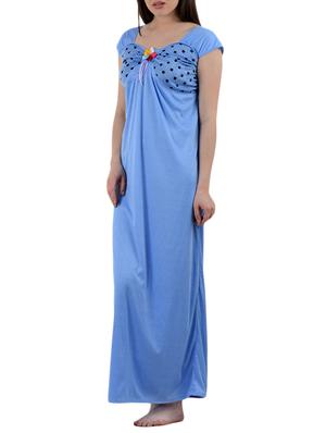 blue color cotton nighty - 9863466 - Standard Image - 2