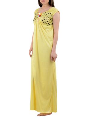 yellow color cotton nighty - 9863468 - Standard Image - 2