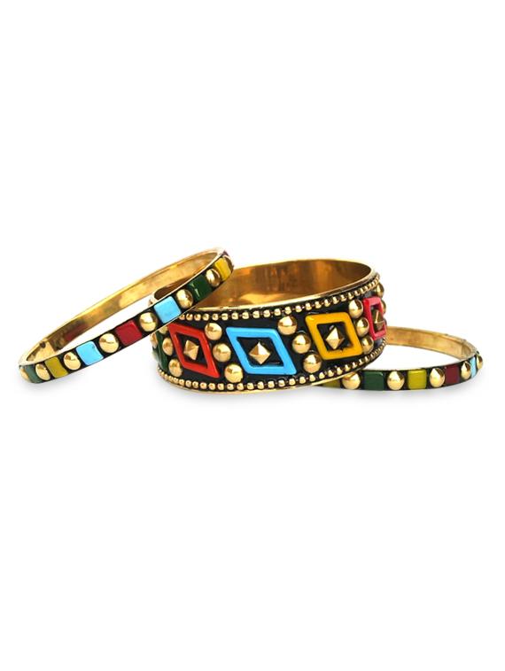 multicolor metallic bangles set - 9878835 - Zoom Image - 2