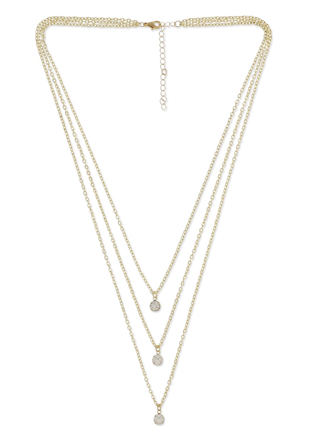 Triple Layered Stone Delicate Necklace - 9885179 - Zoom Image - 2