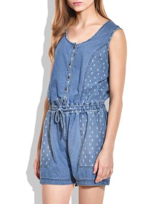 blue cotton jumpsuit - 9899935 - Standard Image - 2