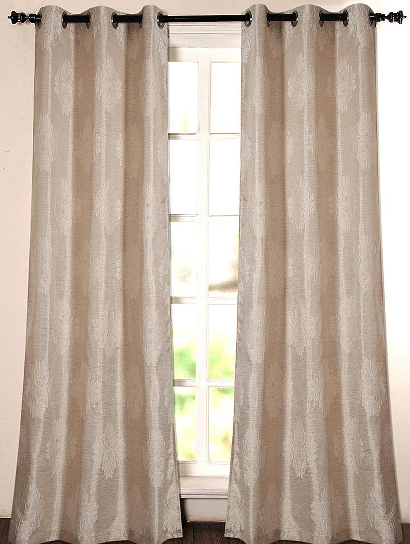 Ivory Self Weaved Polyester Door Curtain - Deco Essential
