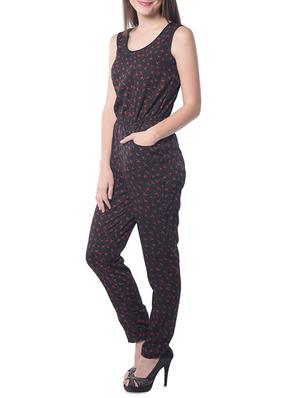 black polyester jumpsuit - 9950341 - Standard Image - 2