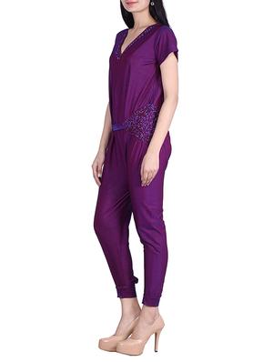 Shimmery purple embellished jumpsuit - 9973667 - Standard Image - 2