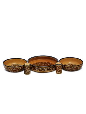 Caffeine Handmade Ceramic Classic Mughal Pack of 37 Dinner Set - 9983391 - Standard Image - 5