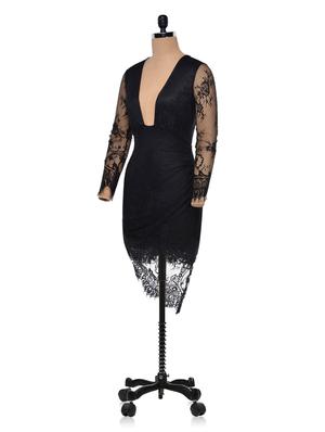black lace net evening dress - 999131 - Standard Image - 2