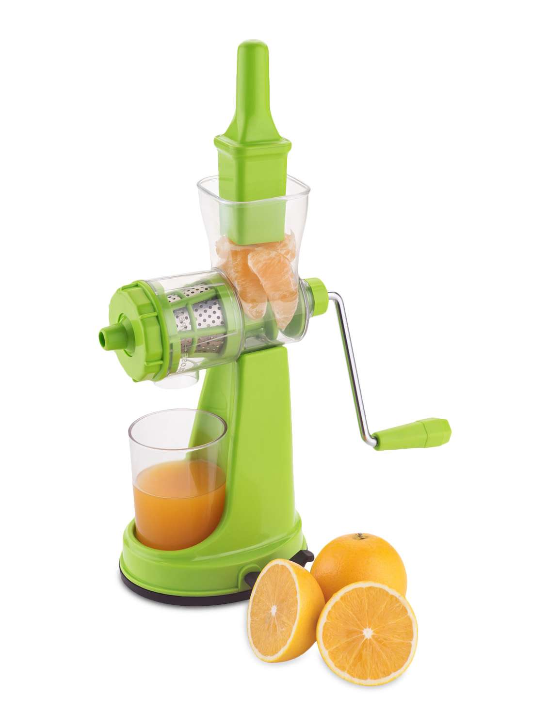 jumbo green fruit & vegetable hand juicer with juice collector