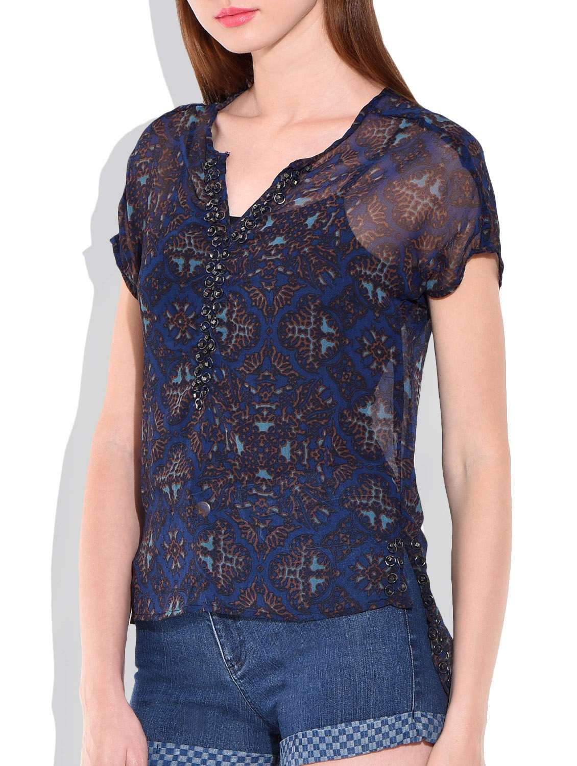 blue polyester shirt - 10016563 -  Standard Image - 1